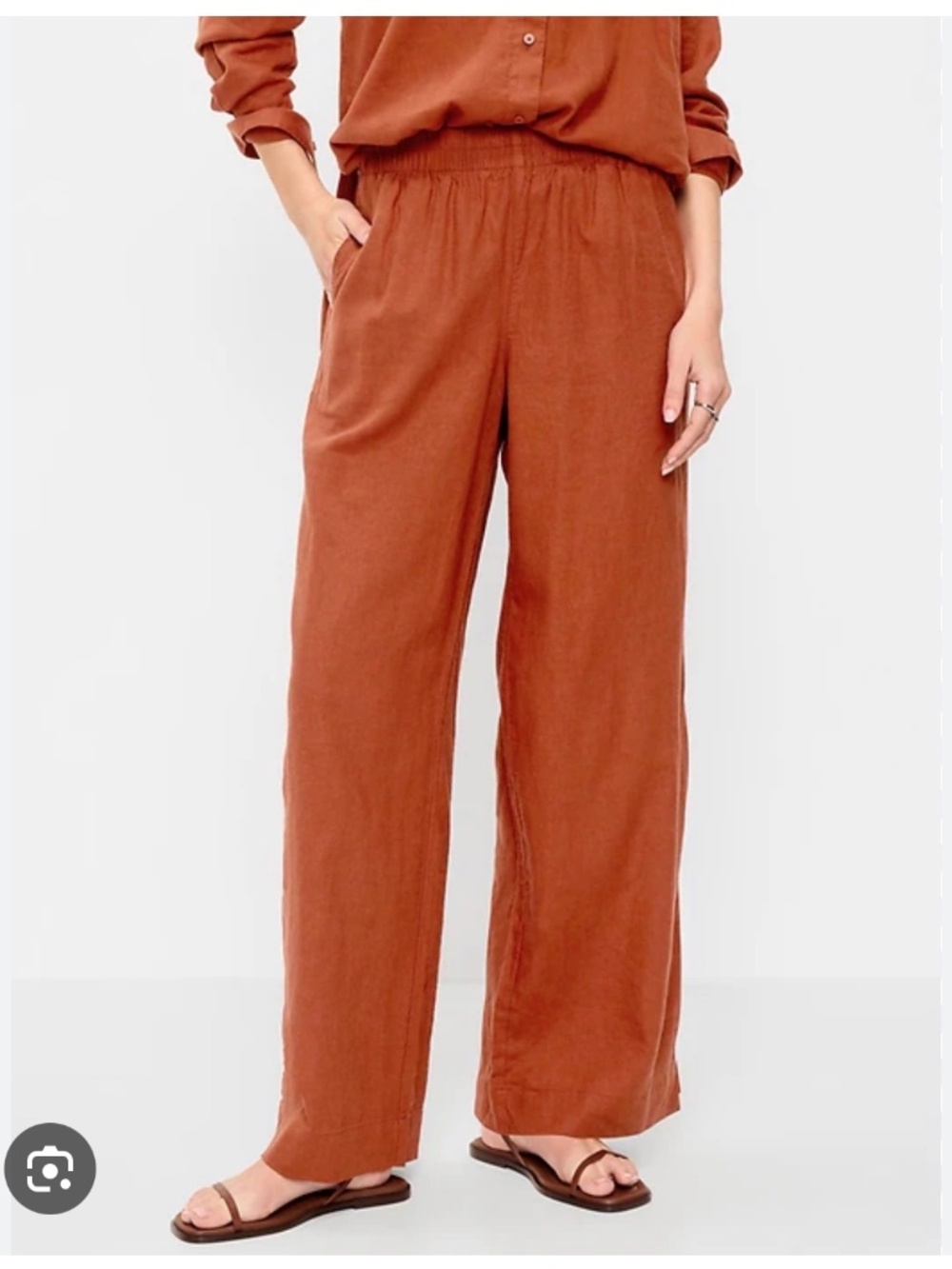 Like new Old Navy linen blend pants in Russet size S tall